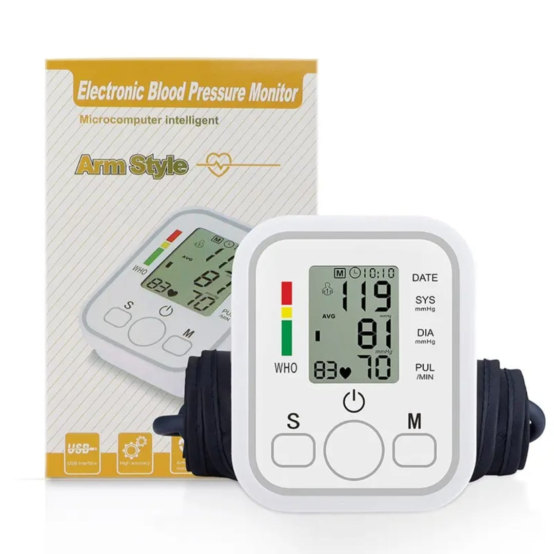 Digital Automatic Upper Arm Blood Pressure Monitor | Accurate BP & Heart Rate Machine | Easy One-Touch Operation