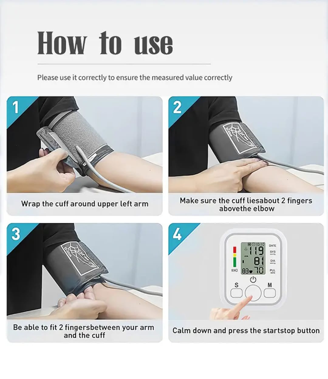 Digital Automatic Upper Arm Blood Pressure Monitor | Accurate BP & Heart Rate Machine | Easy One-Touch Operation