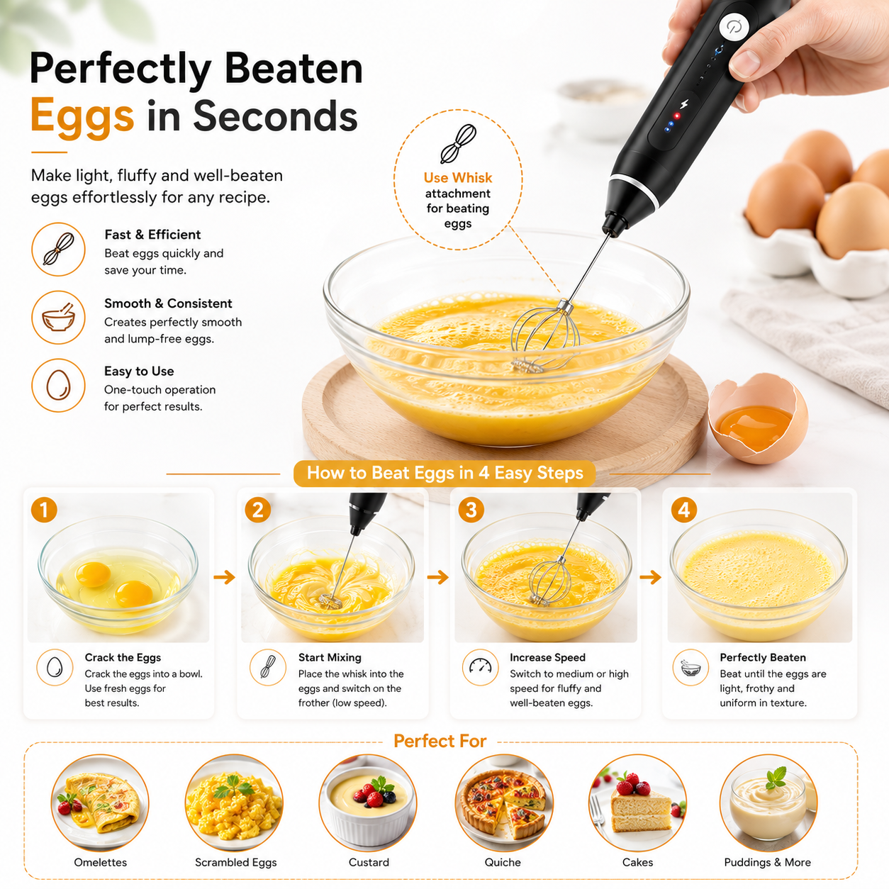 2 in 1 Electric Coffee Beater & Milk Frother – USB Rechargeable