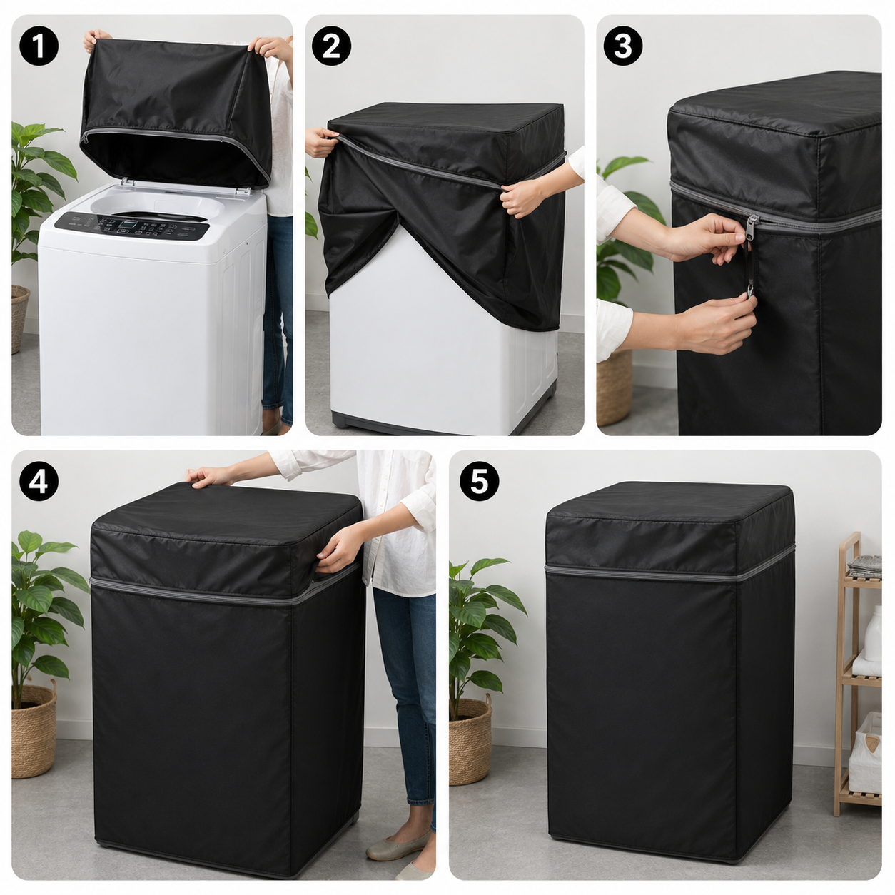 Premium Waterproof Washing Machine Cover | High-Quality Parachute Fabric | Dust & Scratch Protection