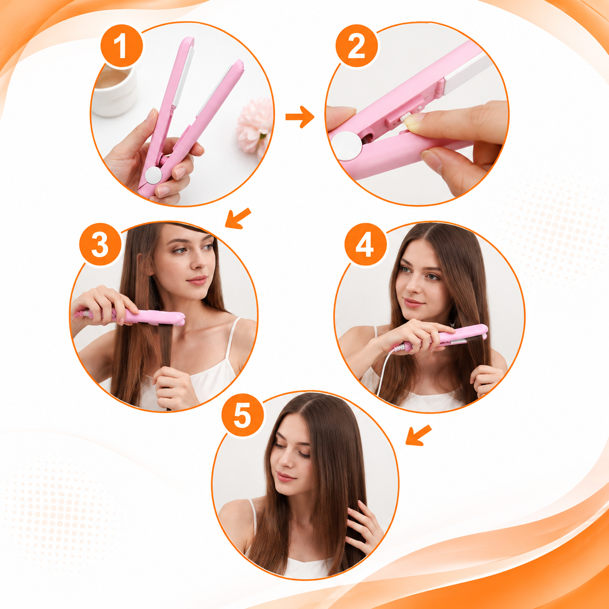 2-in-1 Mini Hair Straightener & Curler – Portable Ceramic Hair Styling Tool