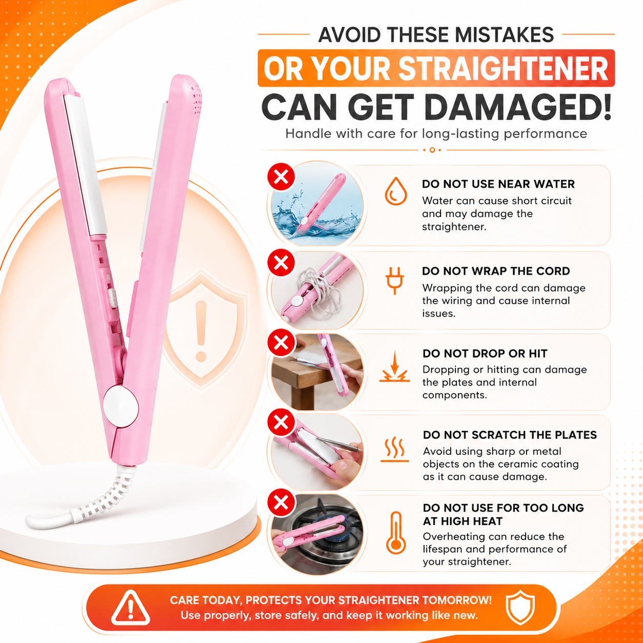 2-in-1 Mini Hair Straightener & Curler – Portable Ceramic Hair Styling Tool