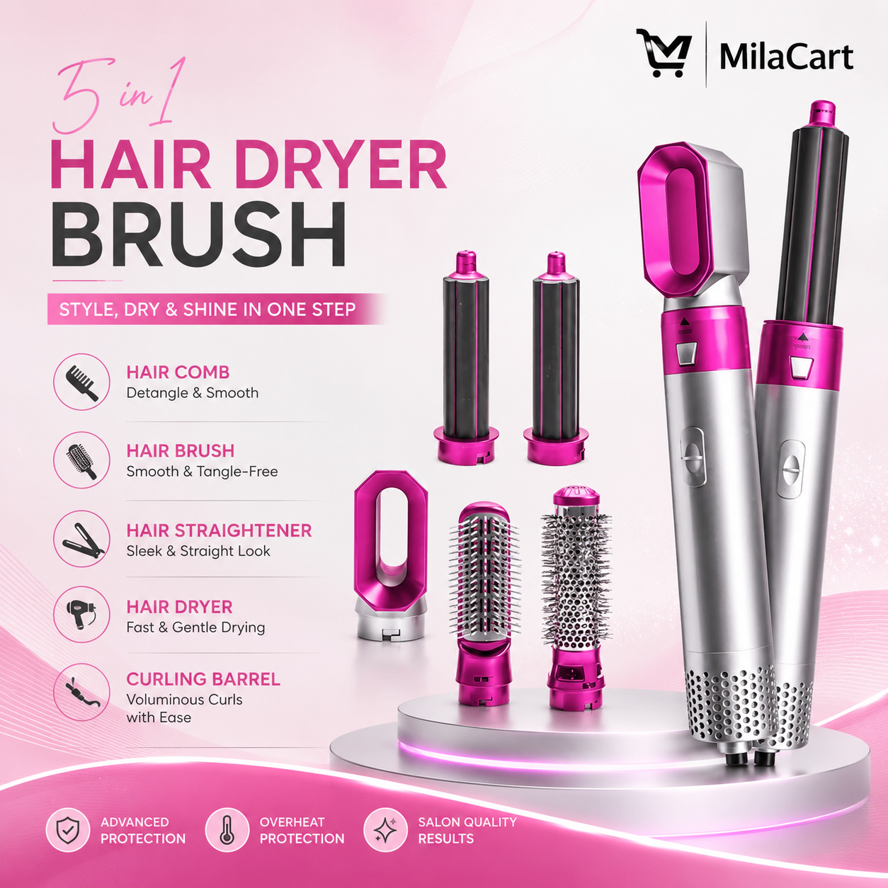 5 in 1 Hot Hair Dryer
