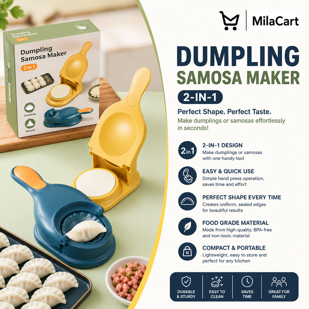 Dumpling Samosa Maker 2 in 1 with box