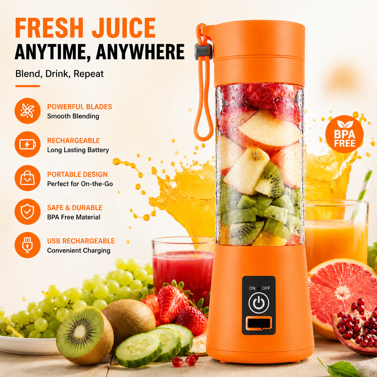 Mini Portable Blender - Juicer | USA Quality
