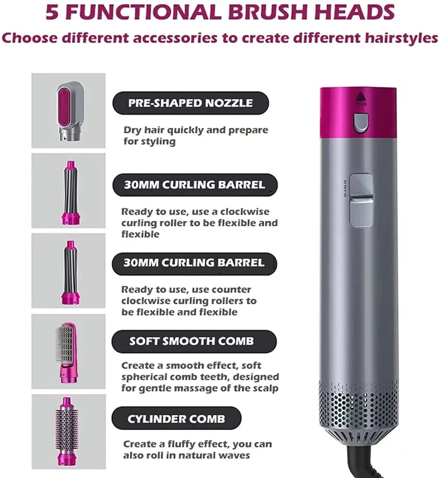 5 in 1 Hot Hair Dryer